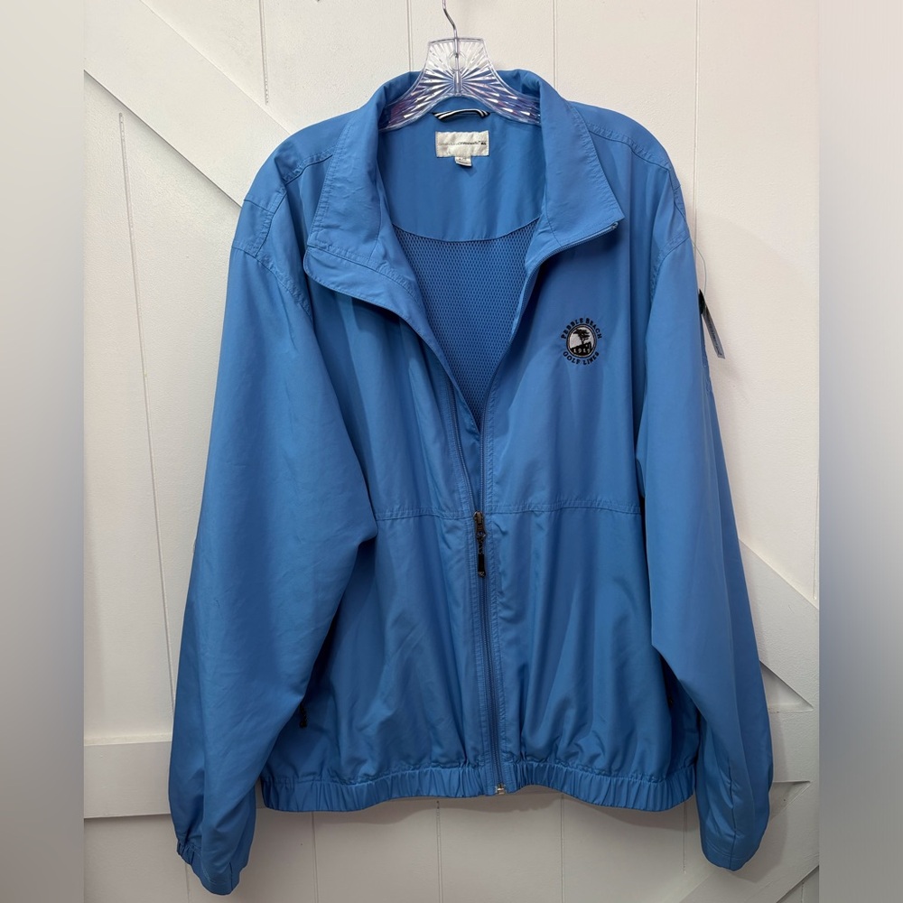 Cutter & Buck CB WeatherTec Pebble Beach Golf Links‎ Blue Windbreaker Jacket XL